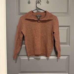 Christian Lacroix 100% Wool Brown V-Neck Sweater Size XL